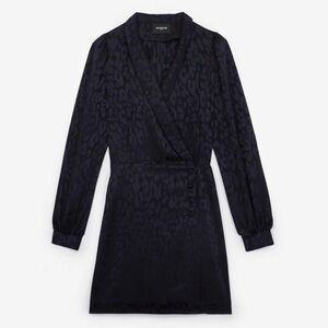 The Kooples Navy Blue Leopard Print Blazer Dress